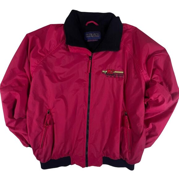 Vintage Red Nylon Fleece Lined Bomber Jacket XL | Workwear Utility 90s Y2K Retro - Picture 4 of 14